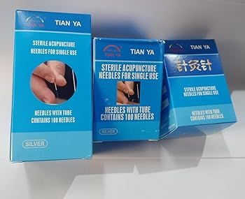 3 box Needle .40mm/.50mm/.75mm Dry Needles Physiotherapy Acupuncture Needle Combo Pack Silver Tube Needles Dry Needling for Physiotherapy