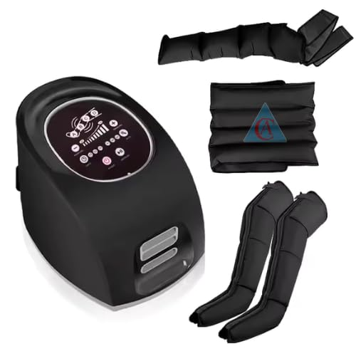 Air Compression Leg Massager with Handheld Controller, Intensity for feet, Calf and Thigh, Corded Electric, Black Leg Massager for Pain Relief Air Compressor