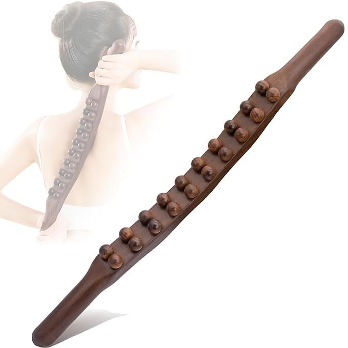 Massage Roller stick Wood Gua Sha Tool Wooden Scraping Therapy Massage for Body Neck Shoulder Back Massager for, Muscle Belly Relief Tool