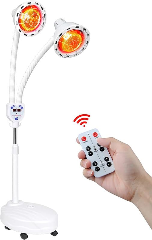 Physiotherapy Infrared Light Therapy 275W Red Infrared Therapy Lamp for Body or Pain Therapy Device with Timer and Adjustable Height Stand