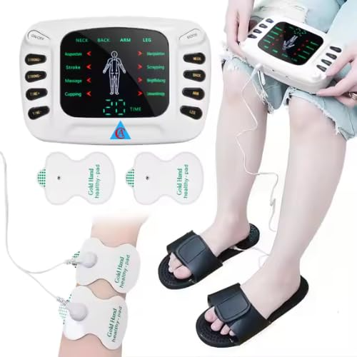 Electronic Pulse Body Massager Therapy Stroke Slimming Machine For Pain Relief&Fitness Acupuncture Therapy Machine English Version For Pain Relief&Fitness, White