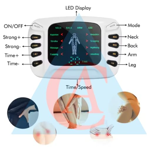 Electronic Pulse Body Massager Therapy Stroke Slimming Machine For Pain Relief&Fitness Acupuncture Therapy Machine English Version For Pain Relief&Fitness, White