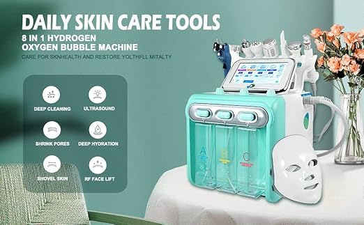 7 In 1 Hydrafacial Machine (Double Motor) With Training Video, Hydra Facial Microdermabrasion Machine, Deep Clear Hydrofacials Machine Best For Salons/Parlour & Skin Clinics