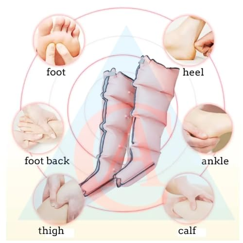 Air Compression Leg Massager with Handheld Controller, Intensity for feet, Calf and Thigh, Corded Electric, Black Leg Massager for Pain Relief Air Compressor