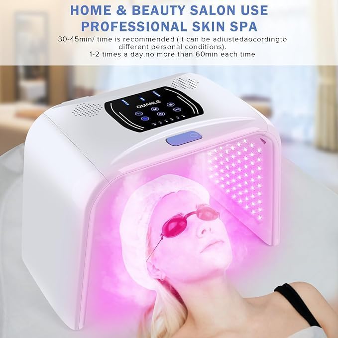 Omega Light PDT Photon Therapy Device 7 Color LED Skin Care Tool for Wrinkle Removal, Skin Rejuvenation, and Spa-Grade Beauty - Skin-Friendly & Professiona