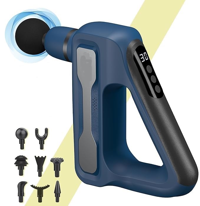 Deep Tissue 32 speed Massage Gun With 8 Attachments, Handheld Massager Sport Massage Gun Heads Powerful Percussion Muscle Massage Gun for Athletes Back Pain Relief