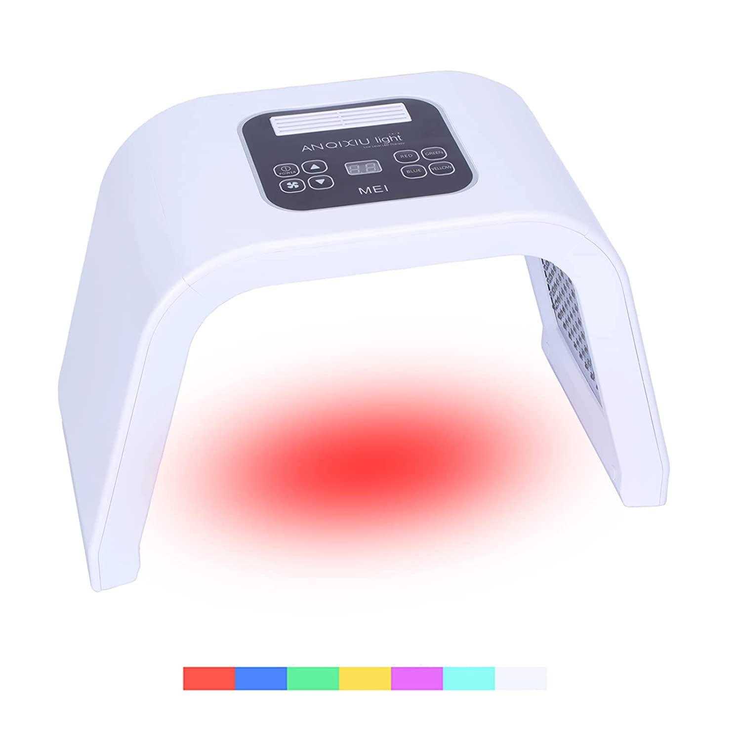 Best Red Light Devices, 7 Color Red Light Machine for Face and Neck, LED Facial Skin Care Beauty Tool At Home Omega Light 7 colour led photon light therapy Omega