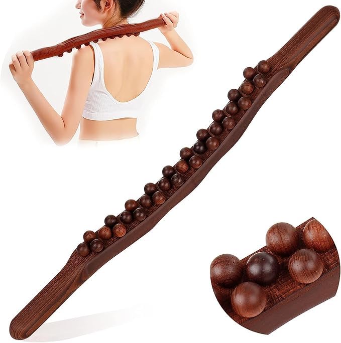 Massage Roller stick Wood Gua Sha Tool Wooden Scraping Therapy Massage for Body Neck Shoulder Back Massager for, Muscle Belly Relief Tool