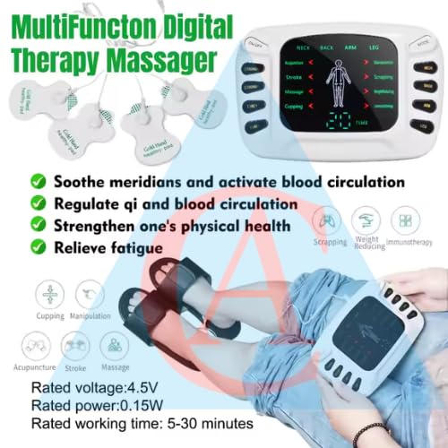 Electronic Pulse Body Massager Therapy Stroke Slimming Machine For Pain Relief&Fitness Acupuncture Therapy Machine English Version For Pain Relief&Fitness, White