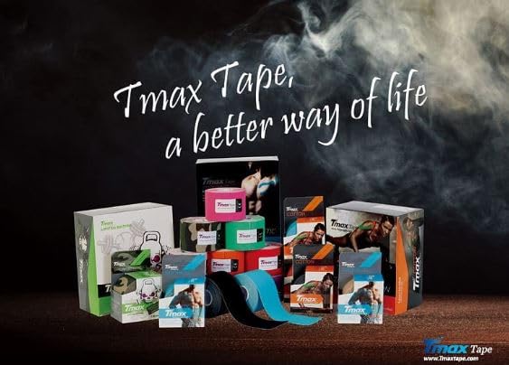 TMAX Kinesiology Tape for Physiotherapy, Sports Injury, Pain Relief Muscle Tape, for Shoulder, Wings, Arms, Ankle K Taping Waterproof Athletic Tape for Pain Support -2 Inch