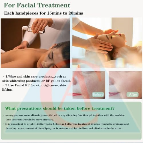 40K Cavitation Machine, 6 in 1 Body Beauty Machine Professional Radio Frequency Massager Vacuum Reduction Device for Arm Waist Thigh Hip Leg Body Contouring Machine Lipo Machine Lipo Cavitation