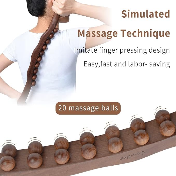 Massage Roller stick Wood Gua Sha Tool Wooden Scraping Therapy Massage for Body Neck Shoulder Back Massager for, Muscle Belly Relief Tool