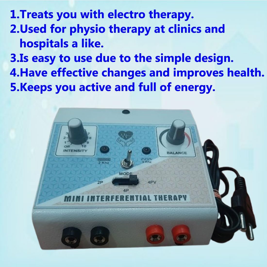 Physiotherapy Machine for Clinic, Home and Home Visit Doctor US, IFT,TENS+MS 2 Year Machine Warranty