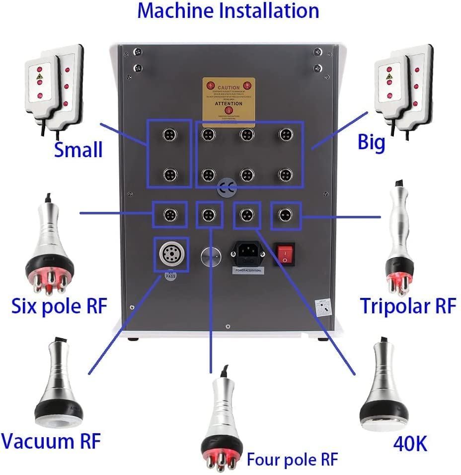 6 in 1 Body Lipo Cavitation Machine (With Training), Lipo Cavitation for Fat Removal | Skin Tightening Machine, Body Skin Light Spa Care for Home or Shop