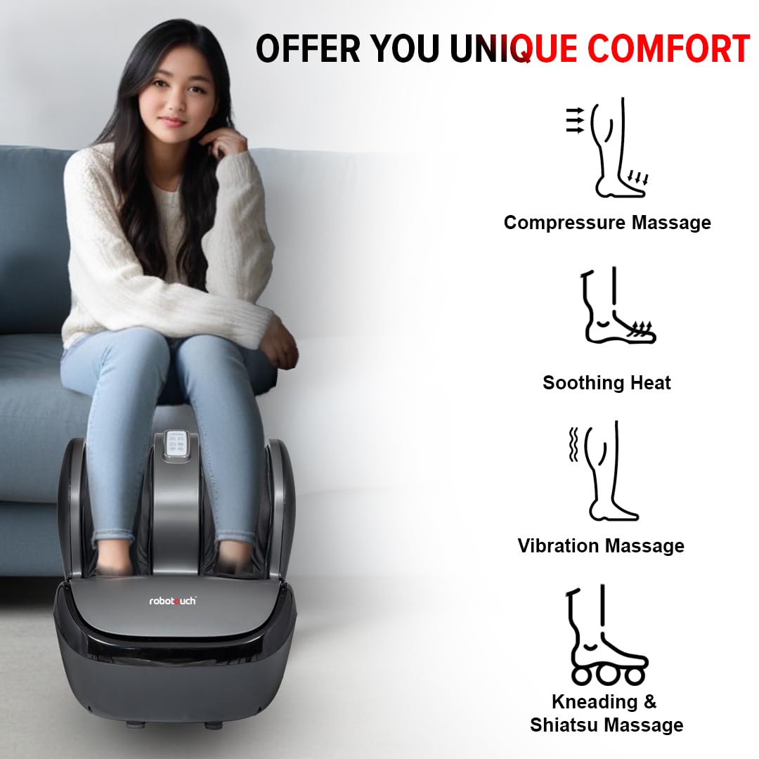 Leg Massager Foot Massager Machine for Pain Relief Electric with Digital Display Feet Massager for Blood Circulation Soothing Heat Removable Cover Foot Calf Machine With Airbags Vibration For Home Calf Thighs Knee Pain Relief