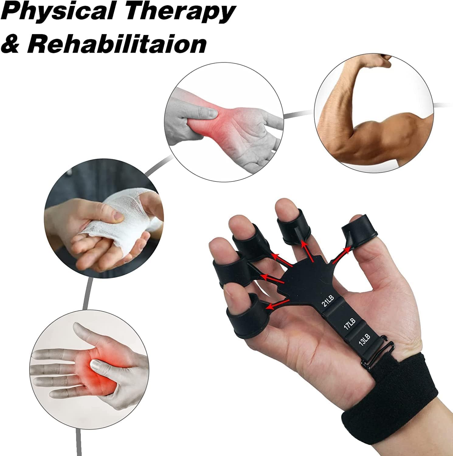 Finger Gripper Forearm Strengthener Yoga Resistance Band Finger Gripper for Veins Wrist pain Relief Vein gripper for Hand Finger Grip Wrist Muscles Finger Strengthener Finger Gripster