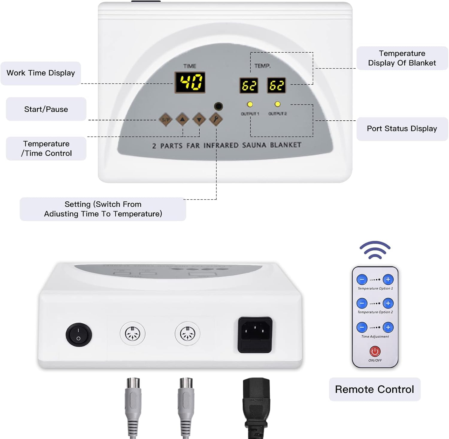 Sauna Blanket Portable Far Infrared Sauna Heating Blanket Detox Heat Blanket for Home Professional Salon Beauty Use Heat Blanket Full Body 2 parts Far IR Blanket