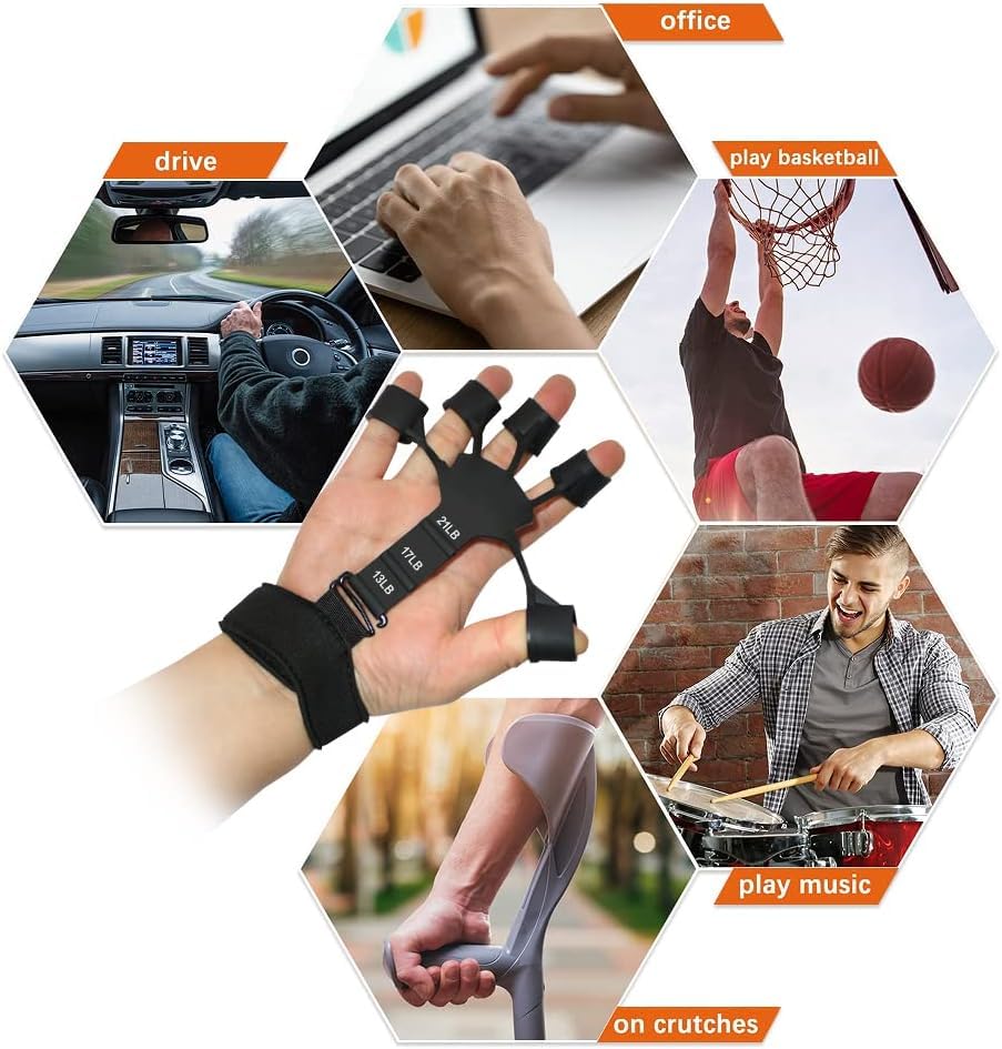 Finger Gripper Forearm Strengthener Yoga Resistance Band Finger Gripper for Veins Wrist pain Relief Vein gripper for Hand Finger Grip Wrist Muscles Finger Strengthener Finger Gripster