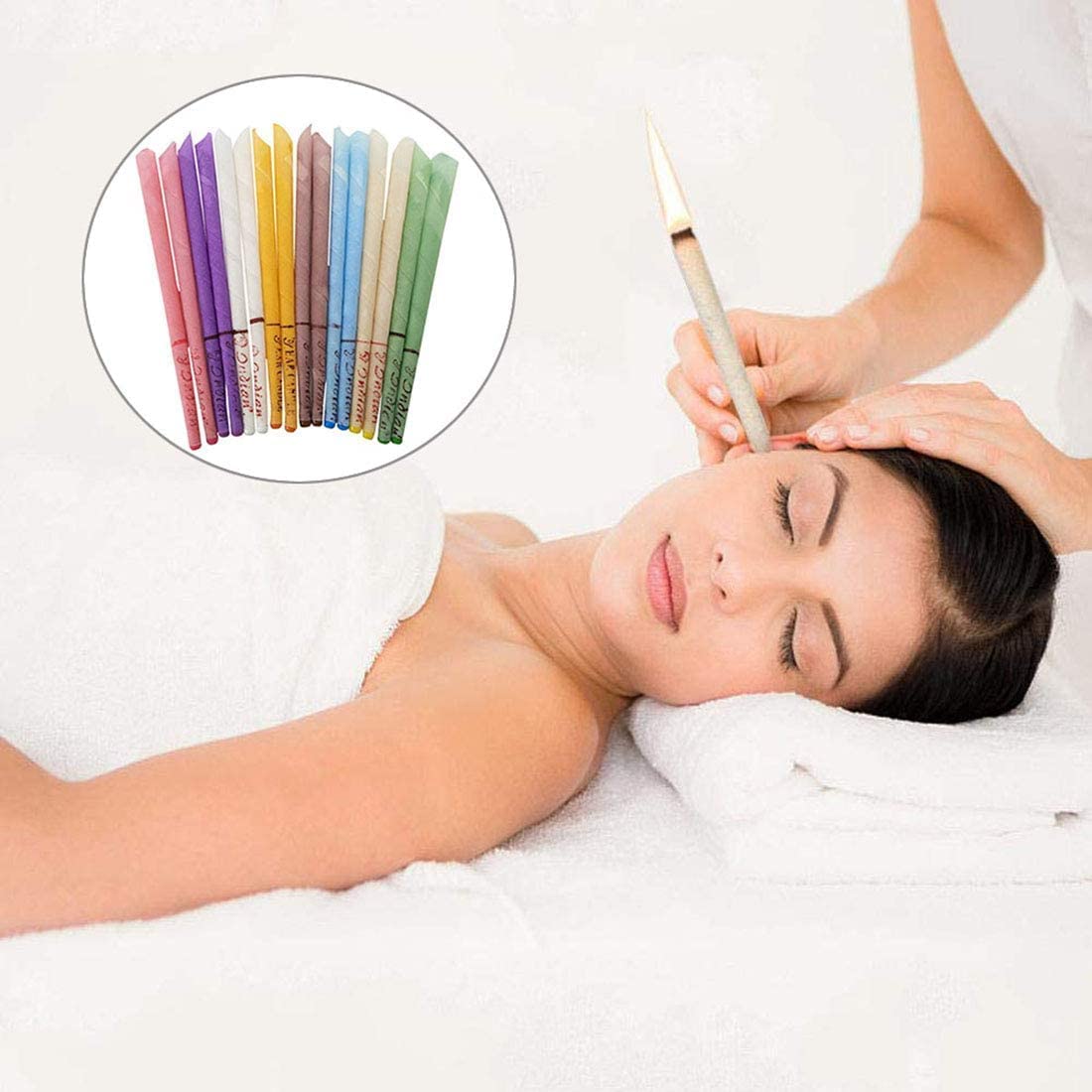 Ear Candles With Ingredients for Ear Treatment, Wax Removal Cleaner and Coning Treatment Ear Wax Removal Cleaner Coning Therapy Fragrance Candling Candles