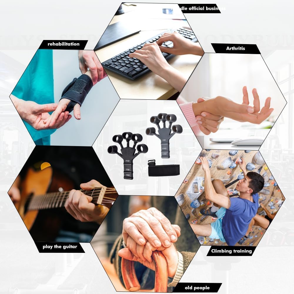 Finger Gripper Forearm Strengthener Yoga Resistance Band Finger Gripper for Veins Wrist pain Relief Vein gripper for Hand Finger Grip Wrist Muscles Finger Strengthener Finger Gripster