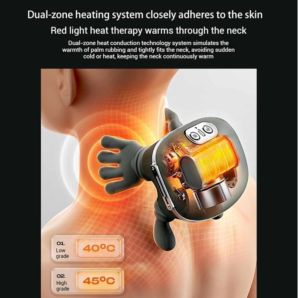 Neck Massager Shiatsu Neck and Back Massager 4D Kneading Massage, Human Hand Design for Pain Relief