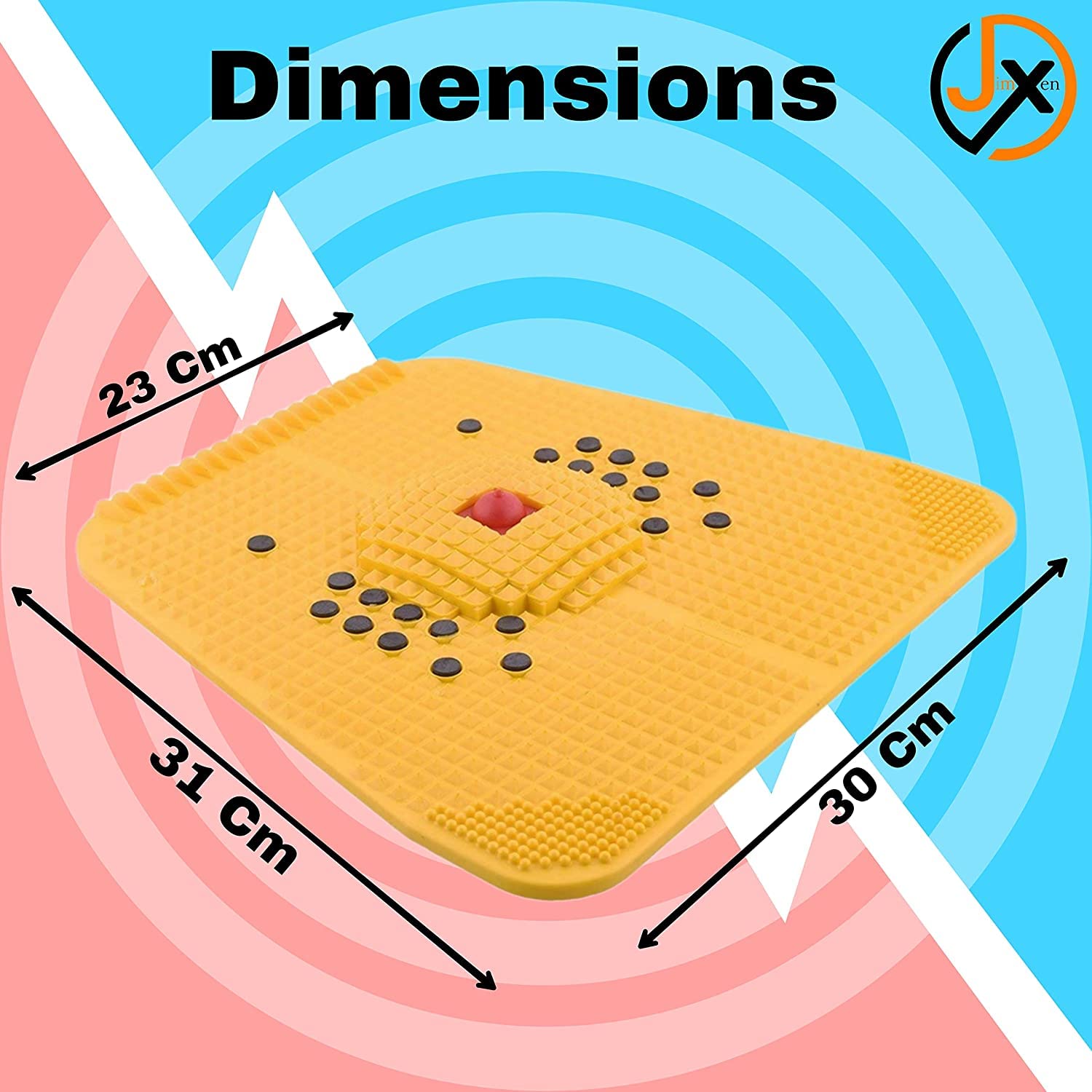 Blood Circulation Acupressure Plastic Power Mat 24 magnets| Acupressure Plate | Foot Massager (Yellow)