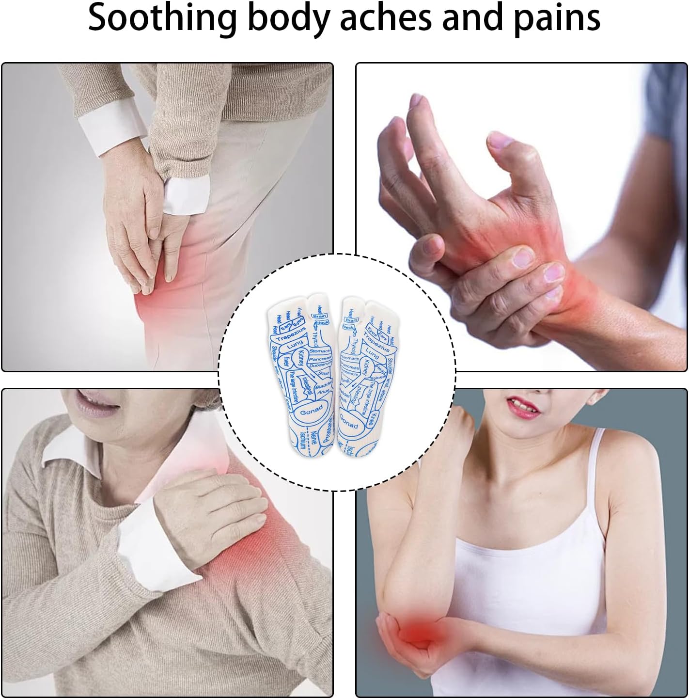 Acupressure Foot Reflexology Sock Set with Massage Tool, Acupressure Reflexology Socks Relief Body Stress & Aches, Feet Acupuncture Point Massage Pen Trigger Health & Wellness Messager Socks and gloves