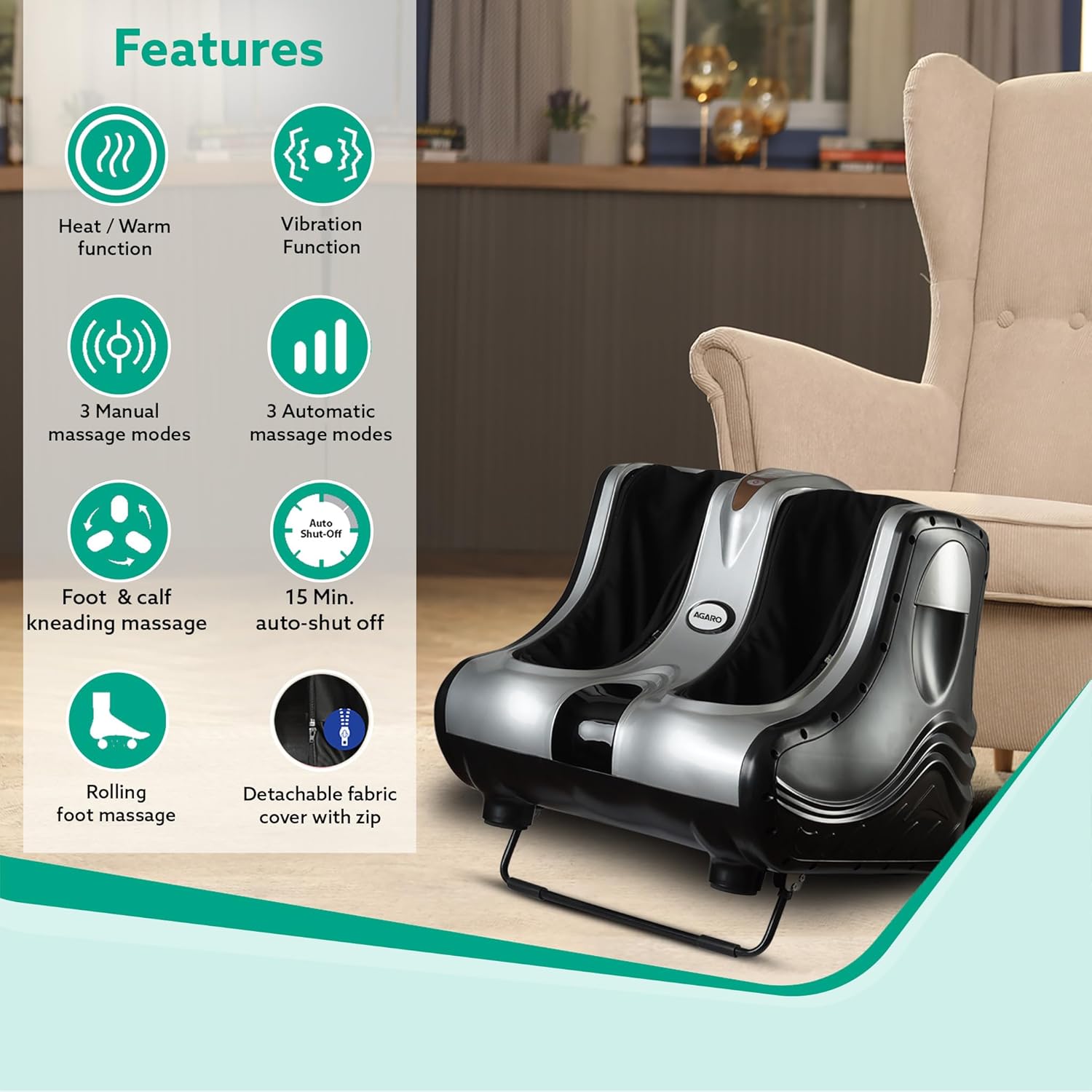 Leg Massager Foot Massager Machine for Pain Relief Electric with Digital Display Feet Massager for Blood Circulation Soothing Heat Removable Cover Foot Calf Machine With Airbags Vibration For Home Calf Thighs Knee Pain Relief