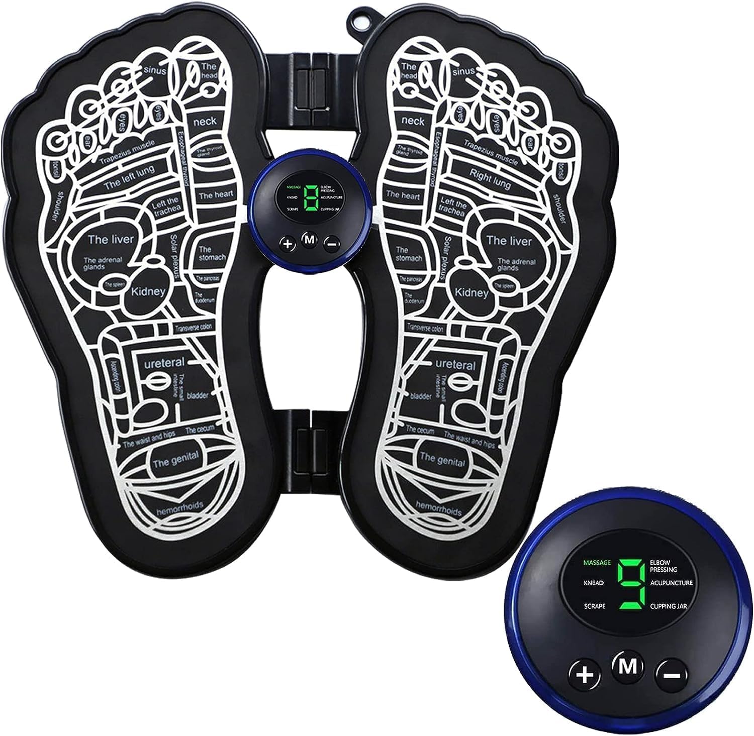 Wireless Electric EMS Foot & Body Massager – Rechargeable Folding Pain Relief Mat with 8 Massage Modes & 19 Intensity Levels – Portable Muscle (FOOT AND BODY MASSAGER)