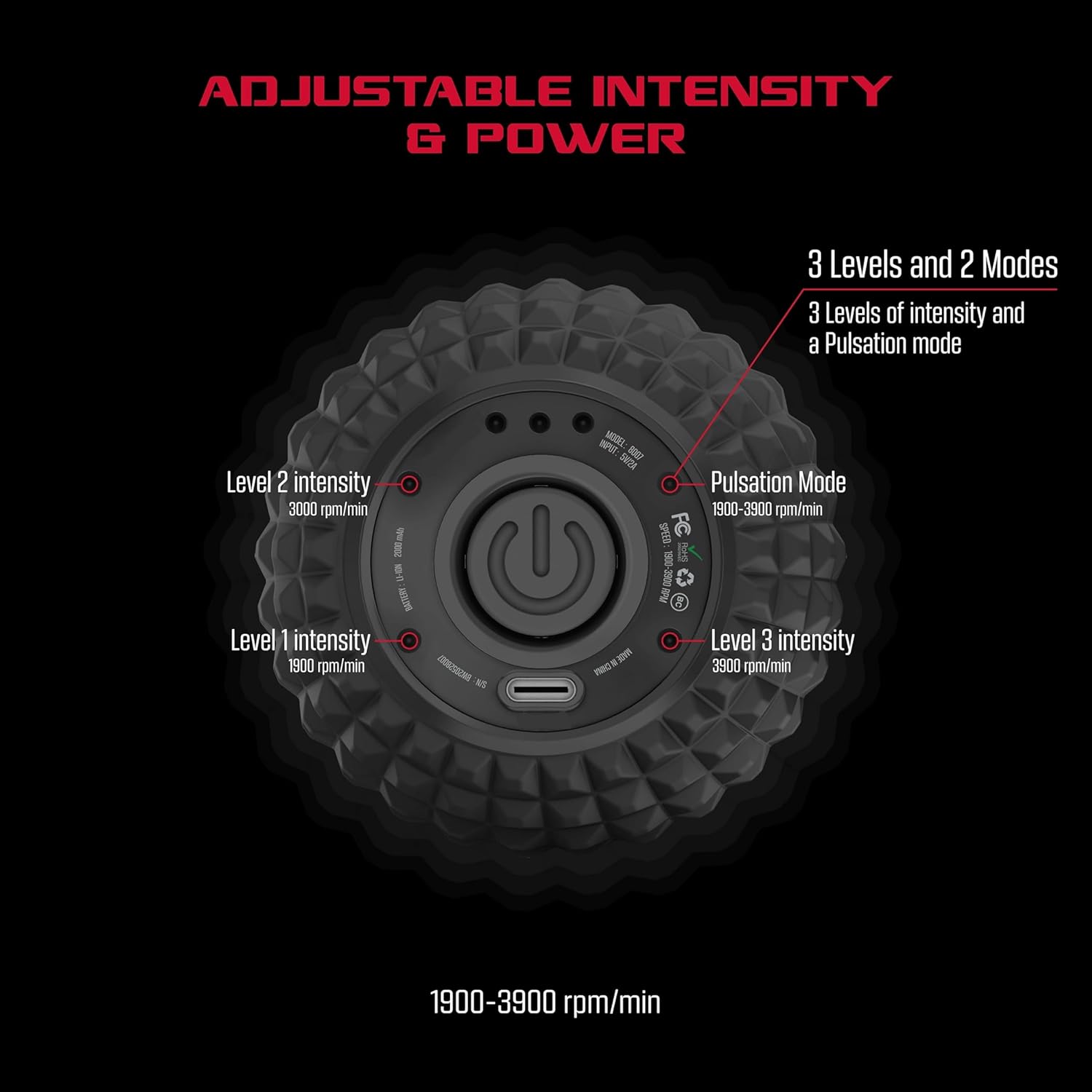 Peanut Massager Roller Vibrating Roller Safe and Effectic Pain Relief Vibreting Neck,waist,arm,leg Textured Massage Surface Deep Tissue Body massager