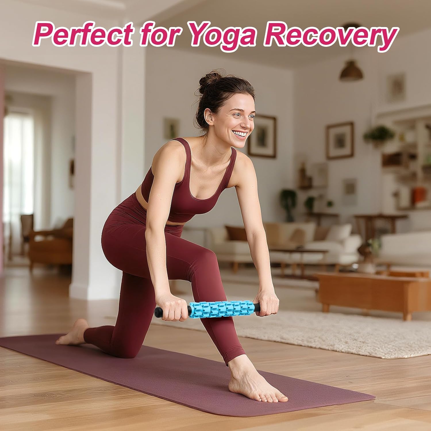 Muscle Roller Stick for Athletes, Liposuction Massage Roller Stick for Exercise Runners, Therapy Manual Massager Stick Tool for Relief Muscle Soreness, Trigger Points, Help Calf, Leg, Back Recovery