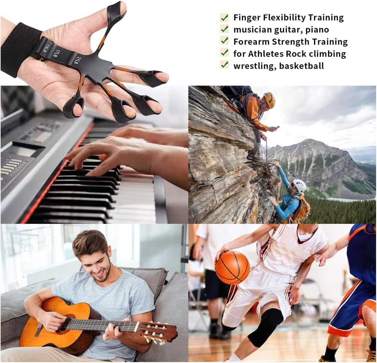 Finger Gripper Forearm Strengthener Yoga Resistance Band Finger Gripper for Veins Wrist pain Relief Vein gripper for Hand Finger Grip Wrist Muscles Finger Strengthener Finger Gripster