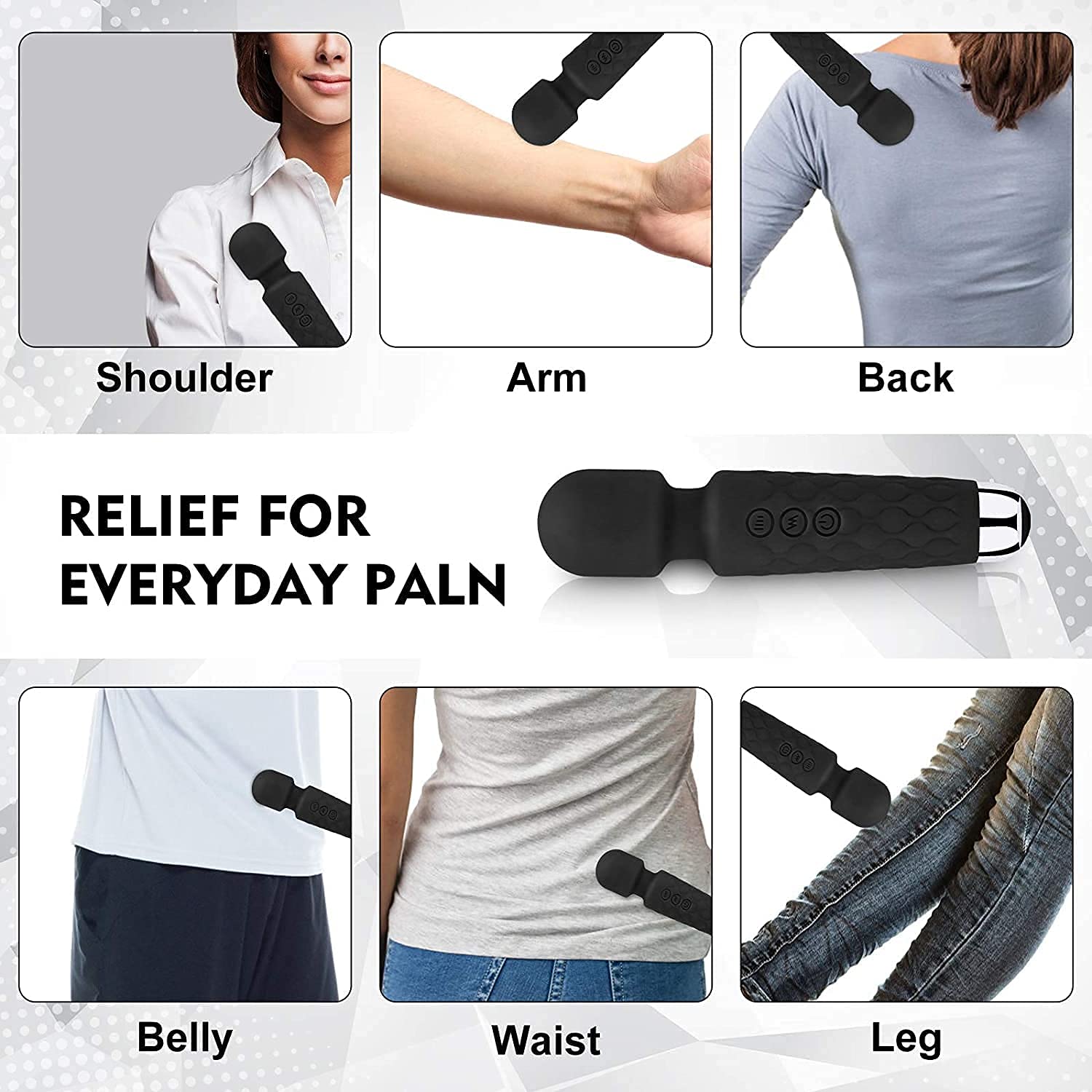 Massager Machine for Women -Rechargeable Wireless Mini Body Massager with 20 Vibration Modes, Fast Charging, 8 Speeds and Water Resistant-Massager Machine for Full Body