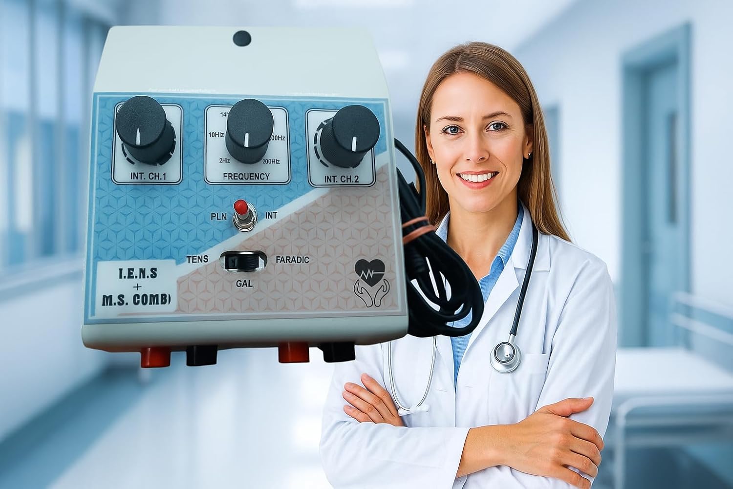 Physiotherapy Machine for Clinic, Home and Home Visit Doctor US, IFT,TENS+MS 2 Year Machine Warranty