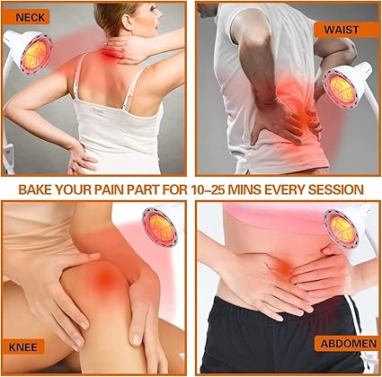 Physiotherapy Infrared Light Therapy 275W Red Infrared Therapy Lamp for Body or Pain Therapy Device with Timer and Adjustable Height Stand