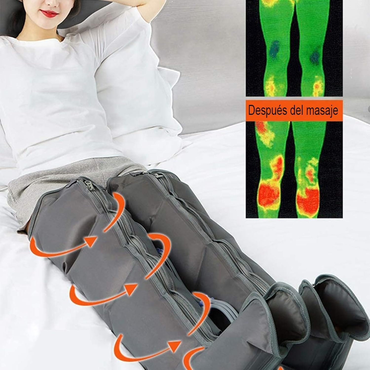 Air Compression Leg Massager with Handheld Controller, Intensity for feet, Calf and Thigh, Corded Electric, Black Leg Massager for Pain Relief Air Compressor