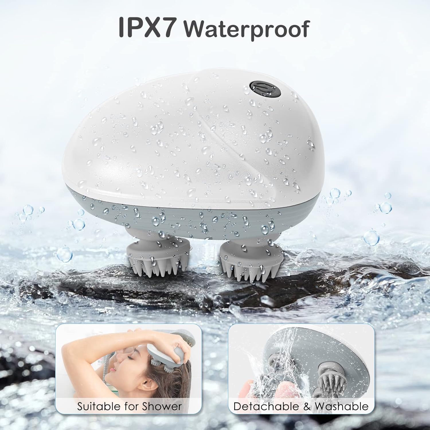 Electric Head,Scalp Massager | Rechargeable Head Kneading Massage Machine | 3 Speed Mode Handheld.Portable,Scalp Scratcher Body Massager for Hair Growth,Deep Clean & Stress Relaxation