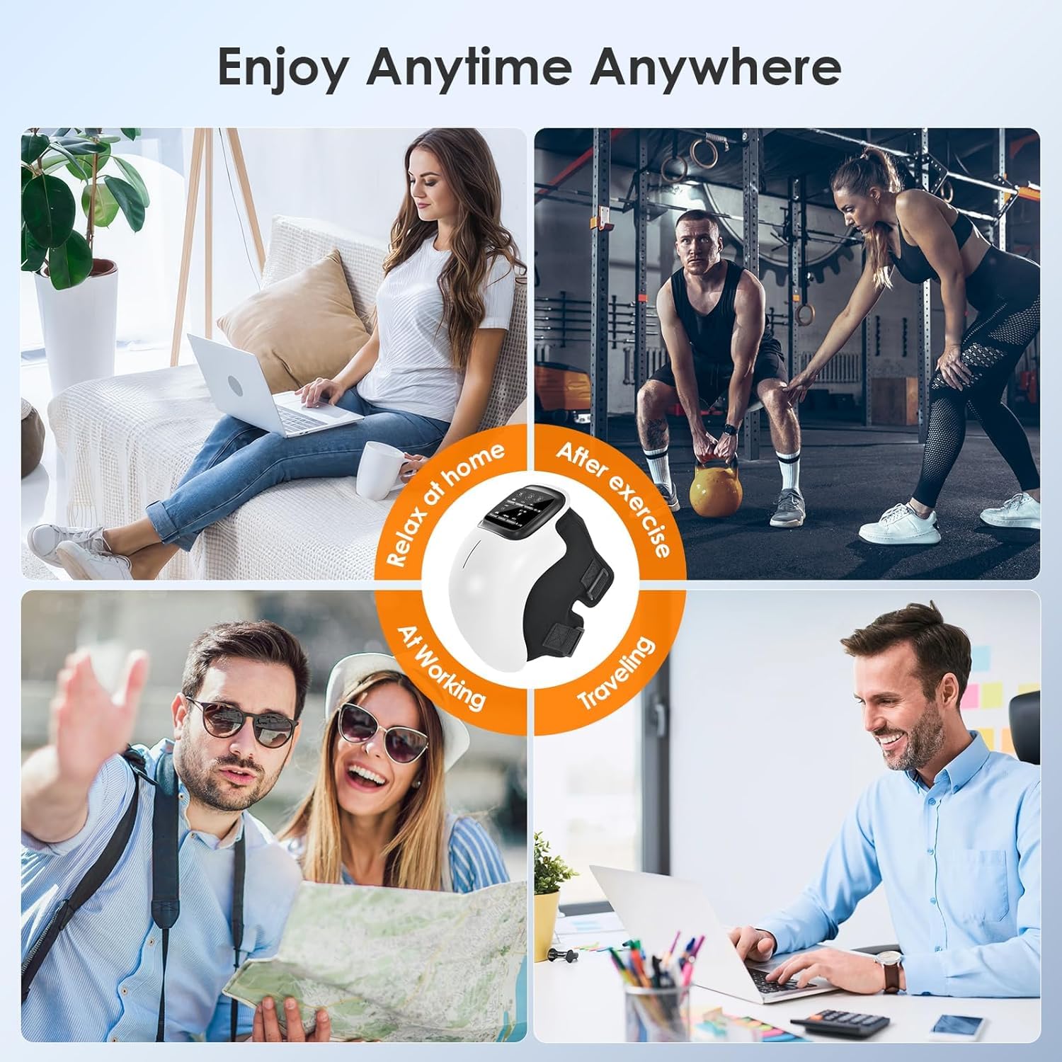 Knee Massager for joint pain relief- Heat and Kneading, Infrared Heated Vibration, Physiotherapy Relaxing Heat Flow Calf and Knee Massage Machine to Reduce Swelling