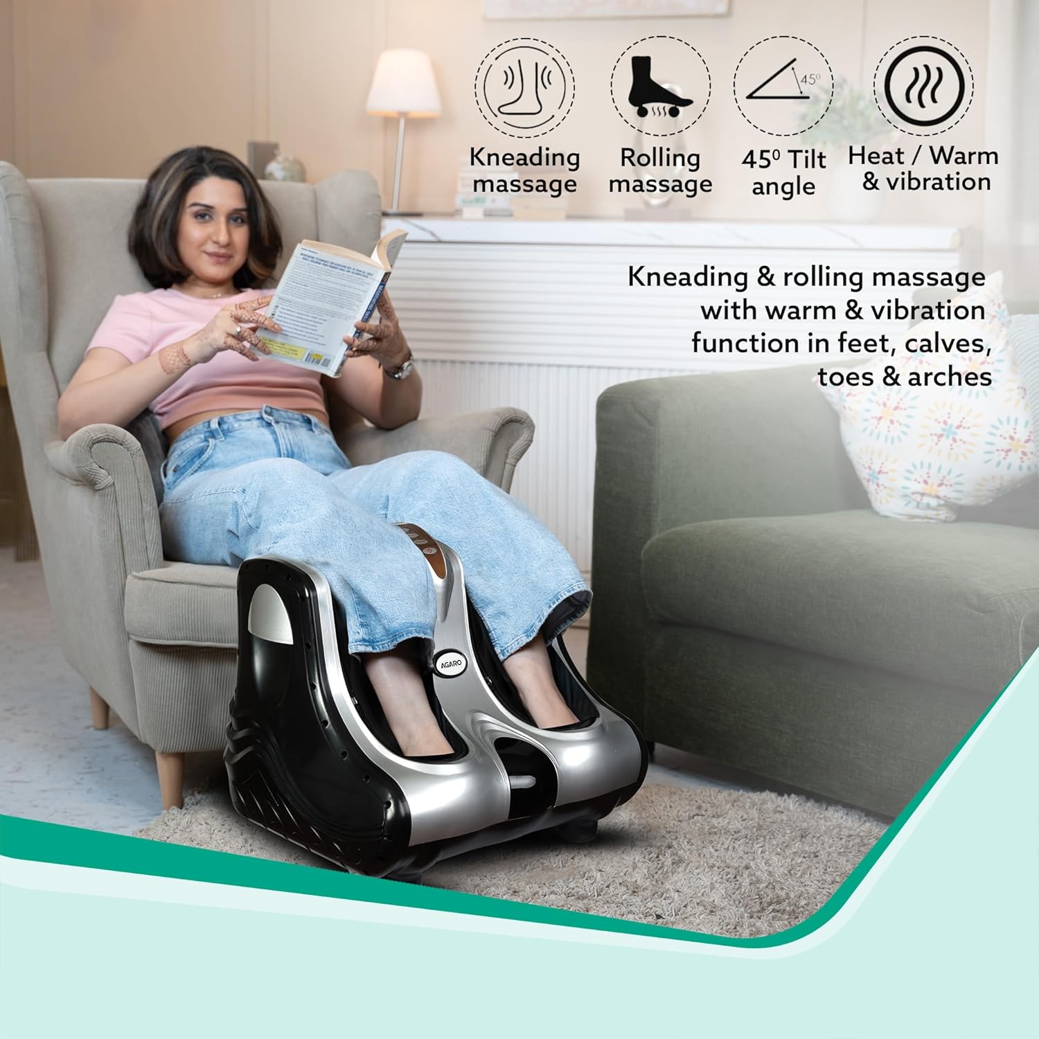 Leg Massager Foot Massager Machine for Pain Relief Electric with Digital Display Feet Massager for Blood Circulation Soothing Heat Removable Cover Foot Calf Machine With Airbags Vibration For Home Calf Thighs Knee Pain Relief