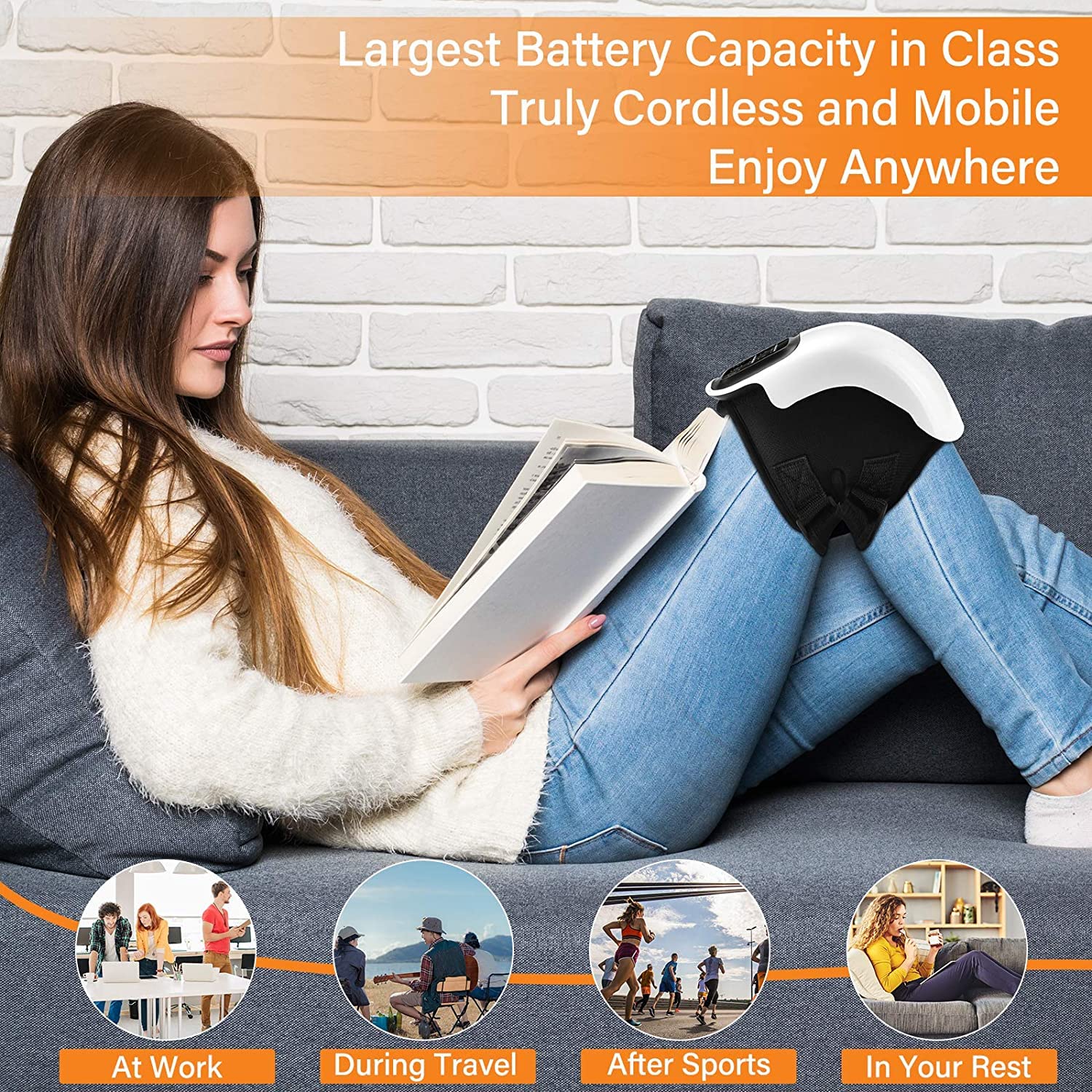 Knee Massager for joint pain relief- Heat and Kneading, Infrared Heated Vibration, Physiotherapy Relaxing Heat Flow Calf and Knee Massage Machine to Reduce Swelling