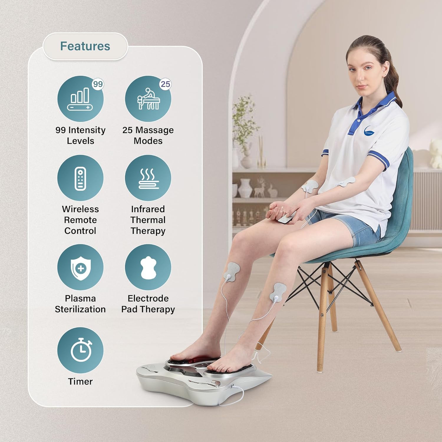 Electric Foot Massager Machine for Pain Relief Electric Foot Massage Machine Foot Massager- Electric Foot Massager Machine for Pain Relief