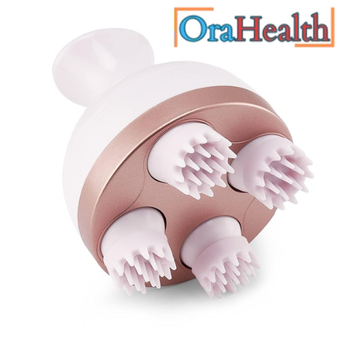 Hair Scalp Rechargeable Electric Head Kneading Massager, 4 Speed Modes, Handheld Portable Head Scratcher Massager for Hair Growth, Full Body Pain Relief, Deep Clean & Stress Relax