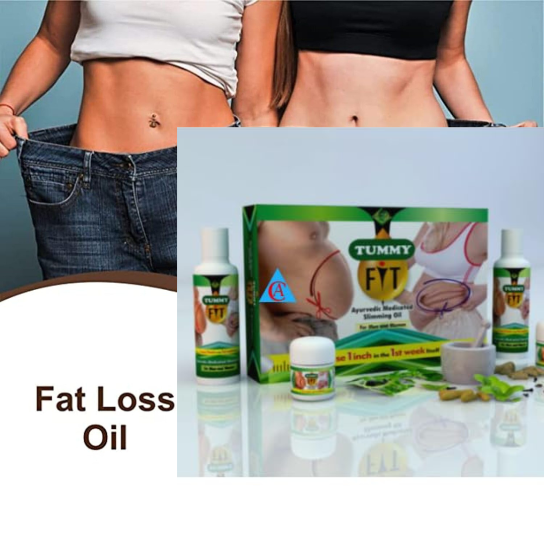 Tummy Slimming Cream and Oil 4pcs Combo Pack Tummy Fit Ayurvedic Silmming Oil Waist & Tummy Trim Fights Cellulite and Reduces Flab For a Flatter and Firmer Waist Helps Tone Muscles
