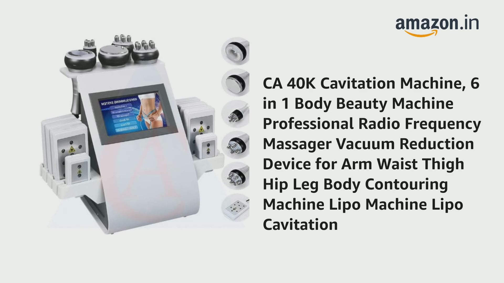 40K Cavitation Machine, 6 in 1 Body Beauty Machine Professional Radio Frequency Massager Vacuum Reduction Device for Arm Waist Thigh Hip Leg Body Contouring Machine Lipo Machine Lipo Cavitation
